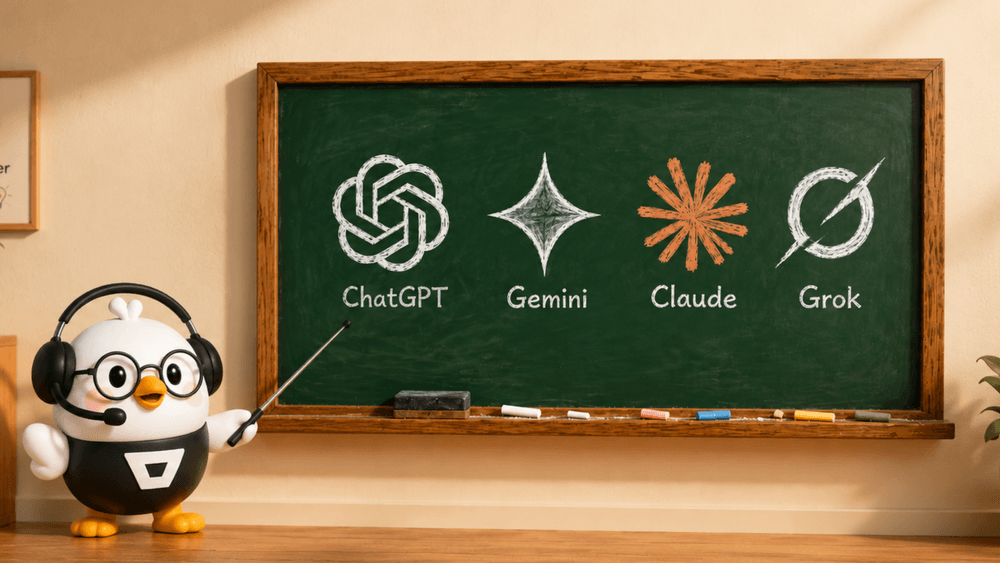 2026AI語言模型怎麼選？ChatGPT、Gemini、Claude、Grok 一次搞懂